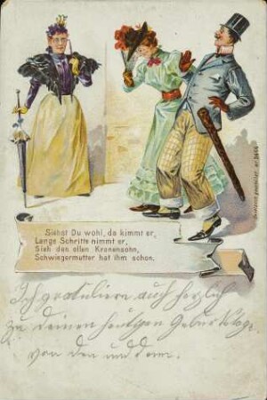 Siehst Du wohl, da kimmt er, lange Schritte nimmt er [...]