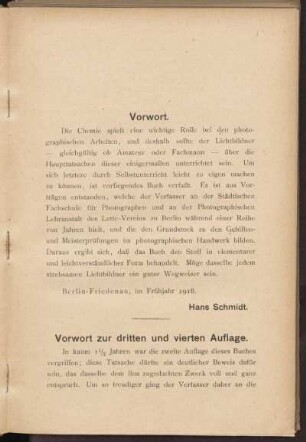 Vorwort zur dritten und vierten Auflage.
