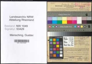 Entnazifizierung Gustav Mensching , geb. 06.05.1901 (Beamter)