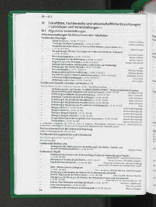 III.1 Allgemeine Veranstaltungen