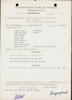 Müller, Harry von