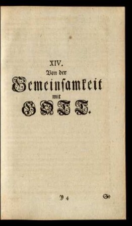 XIV. Von der Gemeinsamkeit mit Gott