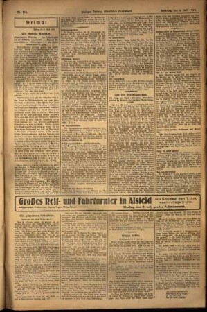 Zweite Ausgabe vom Samstag, den 06. Juli 1929.