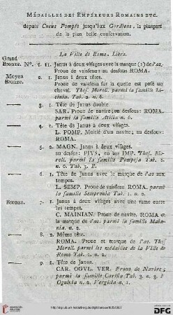 Médailles des empéreurs romains etc.