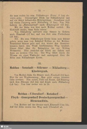 31. Moldau - Ullersdorf - Motzdorf - Fleyh - Georgendorf-Deutschgeorgenthal - Bienenmühle