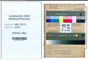 Entnazifizierung Max Kleinen , geb. 29.12.1889 (Dachdeckermeister)