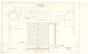 Gsaenger, Gustav; Dachau bei München (Bayern); Lagerhausanbau Rückteschel - Tor zum Packraum (Ansicht, Schnitte)