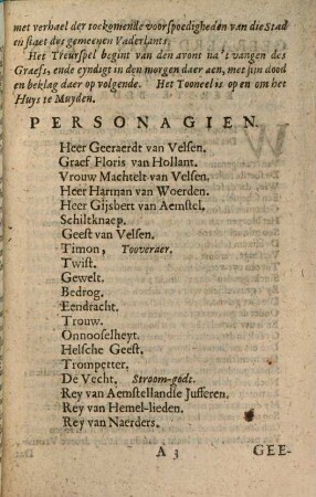 P. C. Hoofts Geeraerdt Van Velsen : Trevrspel