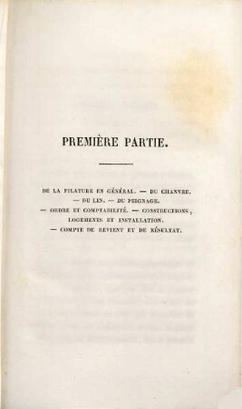 Éléments théoriques et pratiques de la filature du lin et du chanvre