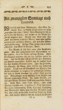 Am zwanzigsten Sonntage nach Trinitatis.