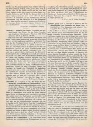 284-285 [Rezension] Uckeley, Alfred, Die Kirchenordnungen von Ziegenhain und Kassel 1539