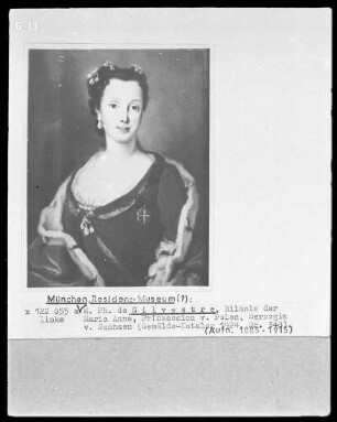 Bildnis der Maria Anna, Prinzessin von Polen, Herzogin von Sachsen