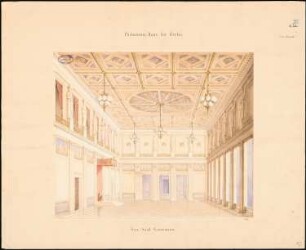 Preußisches Parlament, Berlin Schinkelwettbewerb 1859: Perspektivische Innenansicht des Festsaals