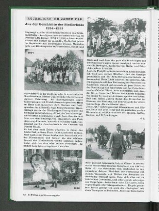 Rückblicke: 80 Jahre FSS Aus der Geschichte der Siedlerfeste 1924-1999