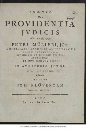De Providentia Iudicis