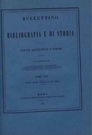 Tomo XVii. Indici degli articoli e dei nomi.