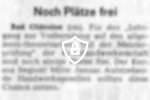 Noch Plätze frei