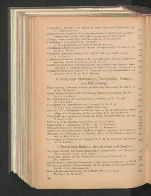 7. Fachgruppe Botanik, Bakteriologie und Zoologie