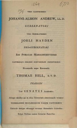 Order of performances for commencement. 1864