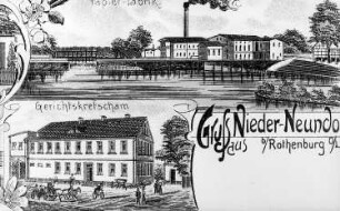 Rothenburg/O.L.-Nieder-Neundorf. Papierfabrik, Ansichtskarte, um 1910, Repro, Ausschnitt (RA Görlitz Postkartensammlung)