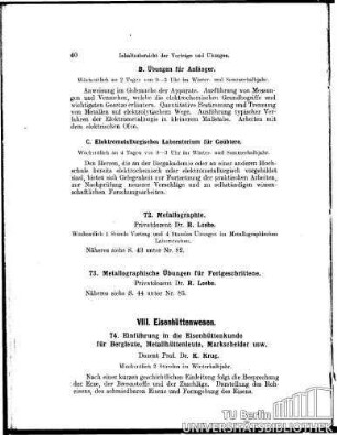74. Einführung in die Eisenhüttenkunde