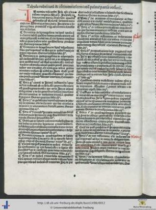 Tabula rubricarum et continentie sermonum prime partis rosarie