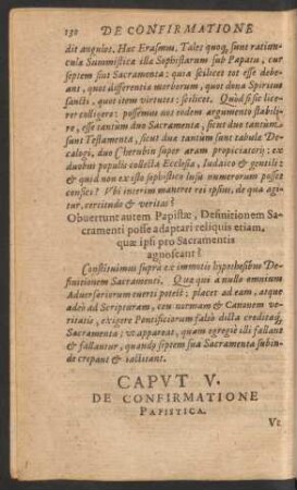 Caput V. De Confirmatione Papistica.