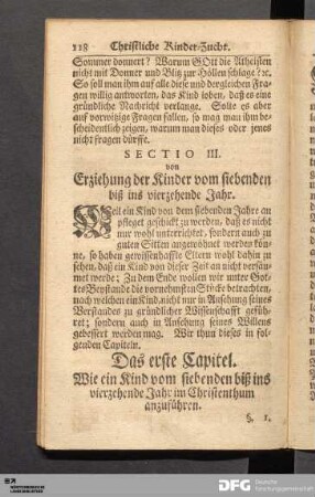 Das erste Capitel. Wie ein Kind vom siebenden biß ins vierzehende Jahr im Christenthum anzuführen