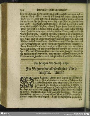 Am heiligen drey König-Tage