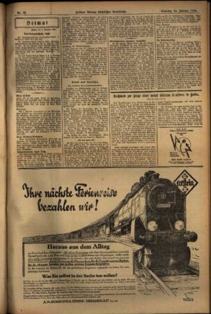 Zweite Ausgabe vom Sonntag, den 10. Februar 1929.