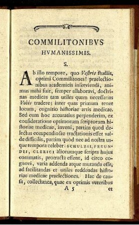 Commilitonibus Humanissimis.