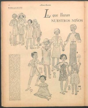 Lo que llevan nuestros niños [Dibujos] : Para la mujer