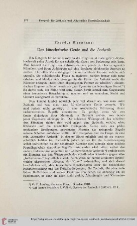 1: Das künstlerische Genie und die Ästhetik