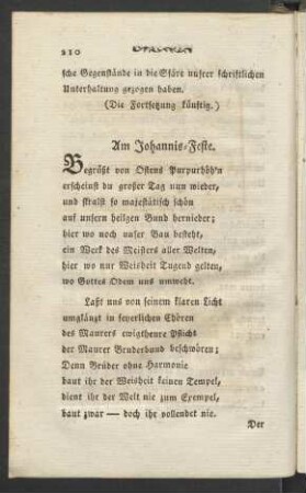 Am Johannis-Feste