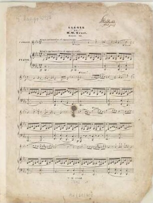 Élégie : [pour violon avec piano] ; [morceau de salon] ; oeuv. 10