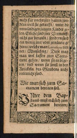 Wie man sich zum Sacrament bereiten soll.