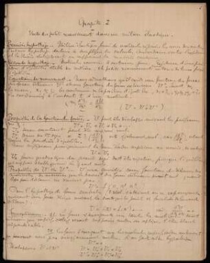 Optique : Vorlesungsmitschrift (probablement d'après le cours de Henri Poincare)