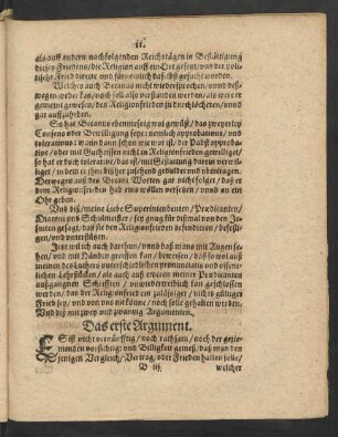 Das erste Argument.