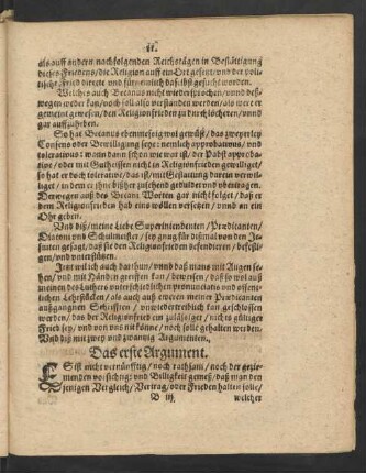 Das erste Argument.