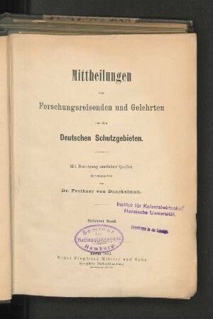 7.1894: Mitteilungen von Forschungsreisenden und Gelehrten aus den deutschen Schutzgebieten : mit Benutzung amtlicher Quellen
