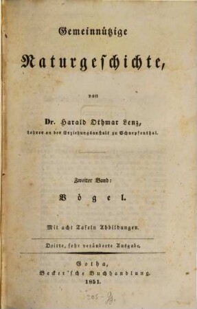 Gemeinnützige Naturgeschichte, 2. Vögel