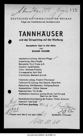 Tannhäuser und der Sängerkrieg auf der Wartburg