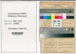 Entnazifizierung Heinrich Goentgen , geb. 22.08.1907 (Kaufmaennischer Angestellter)
