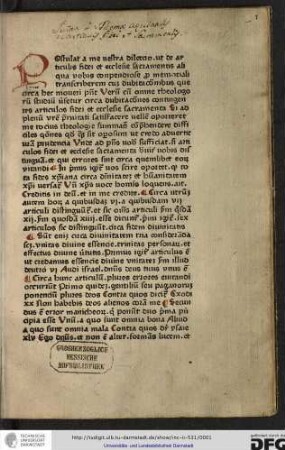 De articulis fidei et ecclesiae sacramentis