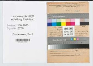 Entnazifizierung Paul Brademann , geb. 10.05.1906 (Finanzsekretaer)