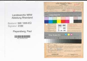 Entnazifizierung Paul Piepersberg, geb. 25.10.1898 (Postbetriebswart)