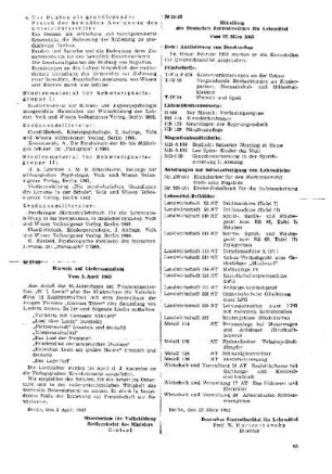 Hinweis auf Liedersammlung : 37/62 vom 3. April 1962 ; [Mitteilungen]