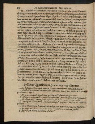 Syllabus Quaestionum quae obiter expediuntur.