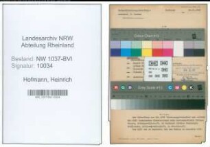 Entnazifizierung Heinrich Hofmann , geb. 18.08.1890 (Techn.Bueroleiter)
