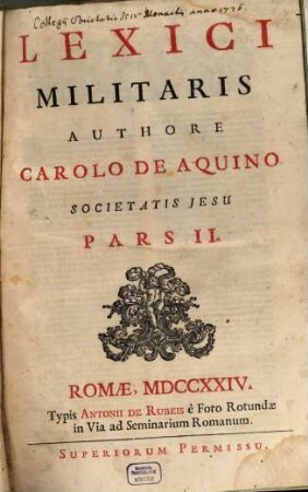 Lexici Militaris, Pars II.